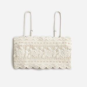 J Crew NWT women’s size L cropped crochet tube top with removable straps
